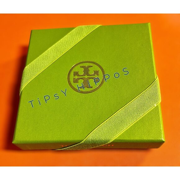 NEW!! Tory Burch Green Gift Box With Gold Logo & Elastic Band Gift/Storage Box - Picture 2 of 4